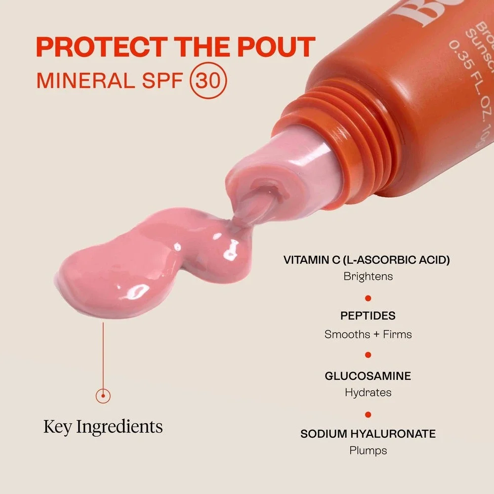 NEW BeautyStat C Lip Serum SPF 30 Butter Beige Vitamin C Mineral Sunscreen